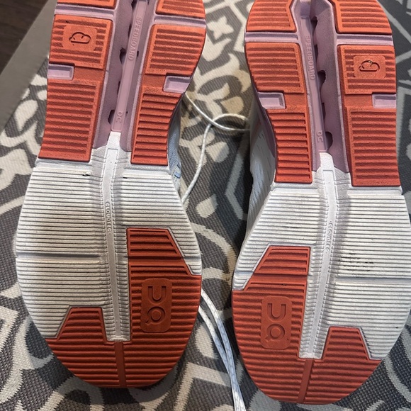 On Running Women's White and Pink Sneakers - Picture 2 of 3